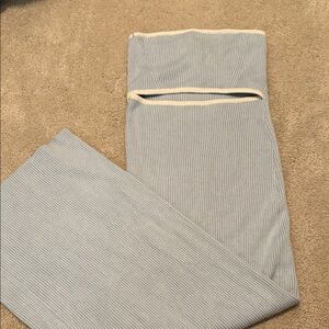 Chic Striped Blue and Cream Midi Dress